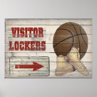 Vintager Basketball-Looker-Raum Poster