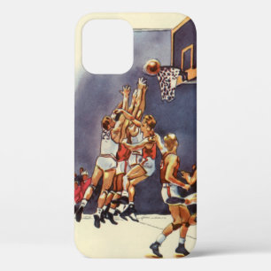 Vintager Basketball, Spieler im Spiel iPhone 12 Hülle