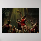Vintager Basketball, Spieler im Spiel Poster (Vorne)