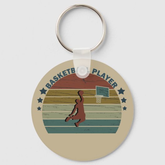 Vintager Basketball-Spieler Schlüsselanhänger (Vorderseite)