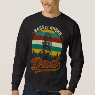 Vintager Basset Hound Vater Retro Hunde Dog Daddy Sweatshirt