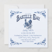 Vintager Bastille Day Rooster Einladung (Vorderseite)