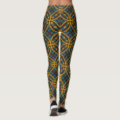Vintager Batik-Stil auf Braun. Leggings (Rückseite)