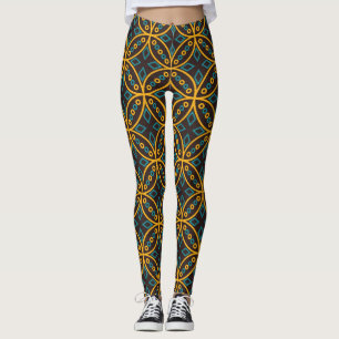 Vintager Batik-Stil auf Braun. Leggings