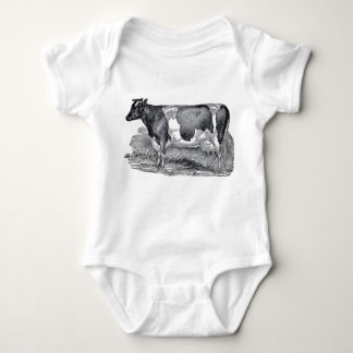 Vintager Bauernhaus-Kuh-Baby-Bodysuit Baby Strampler