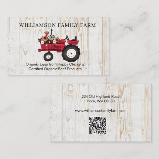 Vintager Bauernhof Frischeier und Fleischfarm Visitenkarte (Vorne/Hinten)