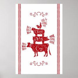 Vintager Bauernhof, gekocht Poster