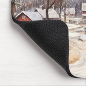 Vintager Bauernhof im Winter Mousepad (Ecke)
