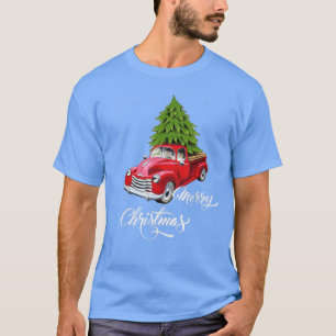 Vintager Bauernhof Roter LKW mit Christbaum T T-Shirt