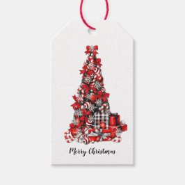 Vintager Bauernhof Weihnachtsbaum Frohe Weihnachte Geschenkanhänger