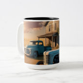 Vintager Bauernhof Zweifarbige Tasse (Vorderseite Links)
