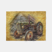 Vintager Bauerntraktor Fleecedecke (Vorderseite (Horizontal))