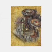 Vintager Bauerntraktor Fleecedecke (Vorderseite)