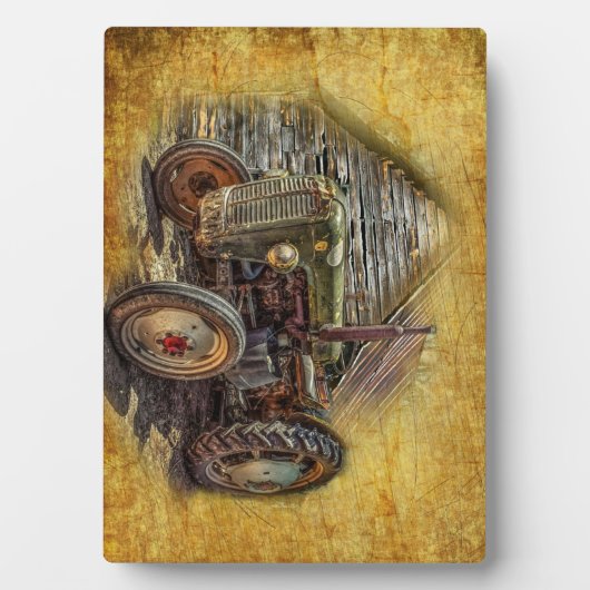 Vintager Bauerntraktor Fotoplatte (Vorderseite)