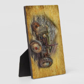 Vintager Bauerntraktor Fotoplatte (Seite)