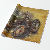Vintager Bauerntraktor Geschenkpapier (Ungerollt)