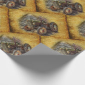 Vintager Bauerntraktor Geschenkpapier (Ecke)