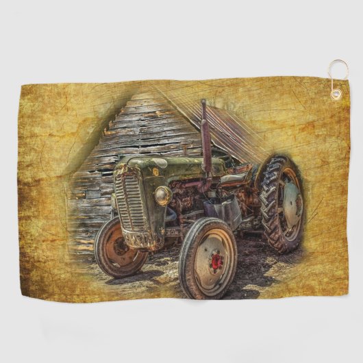 Vintager Bauerntraktor Golfhandtuch (Horizontal)