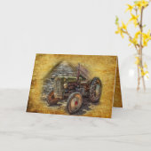 Vintager Bauerntraktor Karte (Gelbe Blume)