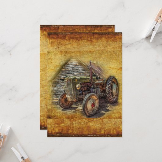 Vintager Bauerntraktor Karte (Vorderseite/Rückseite Beispiel)
