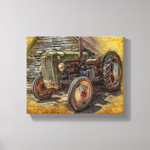 Vintager Bauerntraktor Leinwanddruck