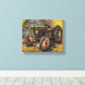 Vintager Bauerntraktor Leinwanddruck (Insitu (Holzboden))