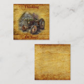 Vintager Bauerntraktor Mitteilungskarte (Vorne/Hinten)