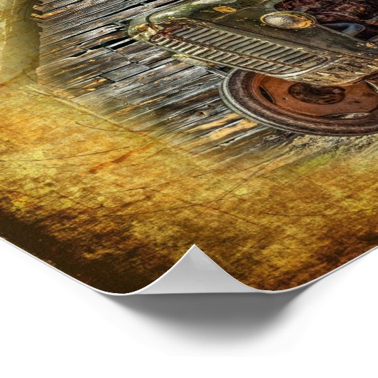 Vintager Bauerntraktor Poster (Ecke)