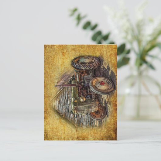 Vintager Bauerntraktor Postkarte (Stehend Vorderseite)