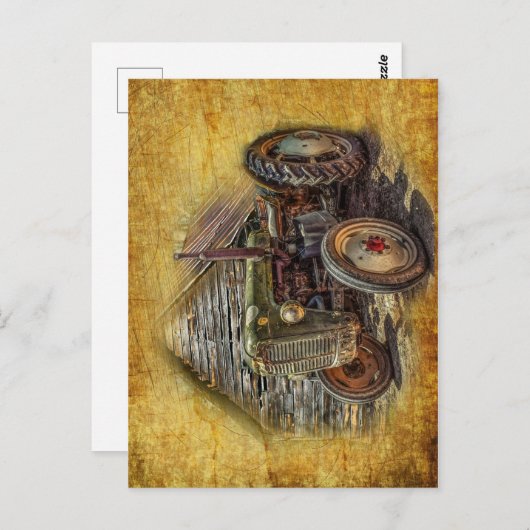 Vintager Bauerntraktor Postkarte (Vorne/Hinten)