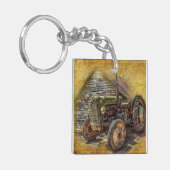 Vintager Bauerntraktor Schlüsselanhänger (Vorderseite links)