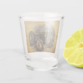 Vintager Bauerntraktor Schnapsglas (Rückseite)