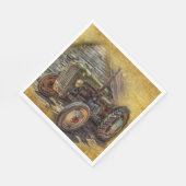Vintager Bauerntraktor Serviette (Ecke)