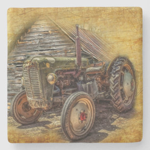 Vintager Bauerntraktor Steinuntersetzer