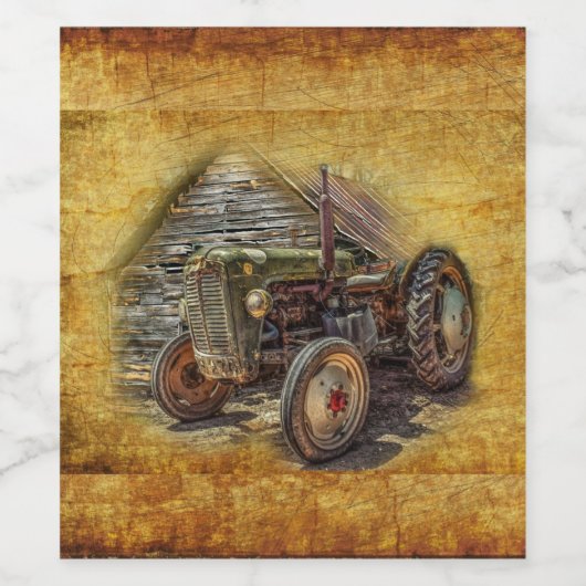 Vintager Bauerntraktor Weinetikett (Einzelnes Label)