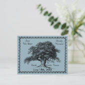 Vintager Baum Außenbereich Rustikal blau Ankündigungspostkarte (Stehend Vorderseite)