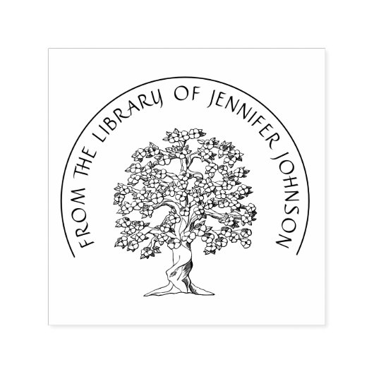 Vintager Baum der Bibliothek Permastempel (Design)