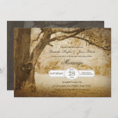 Vintager Baum, der Hochzeits-Einladung schnitzt Einladung (Vorne/Hinten)
