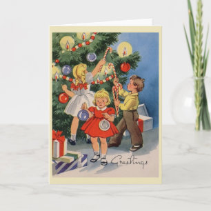 Vintager Baum - Weihnachtskarte Feiertagskarte