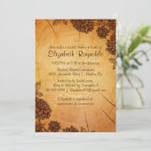Vintager Baumring Bridal Dusche Einladungen (Stehend Vorderseite)