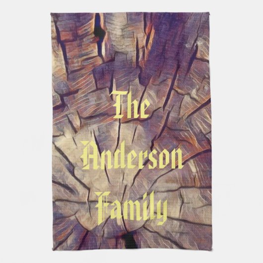 Vintager Baumstamm aus Holz, individuell anpassbar Geschirrtuch (Vertikal)