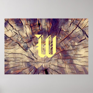 Vintager Baumstamm mit Baumstamm individuell einst Poster