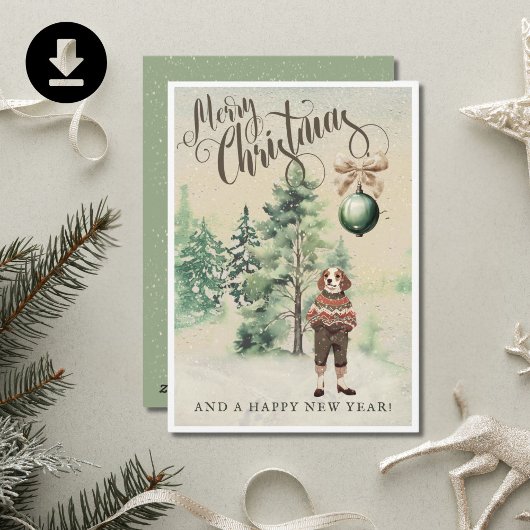 Vintager Beagle Feiertagskarte