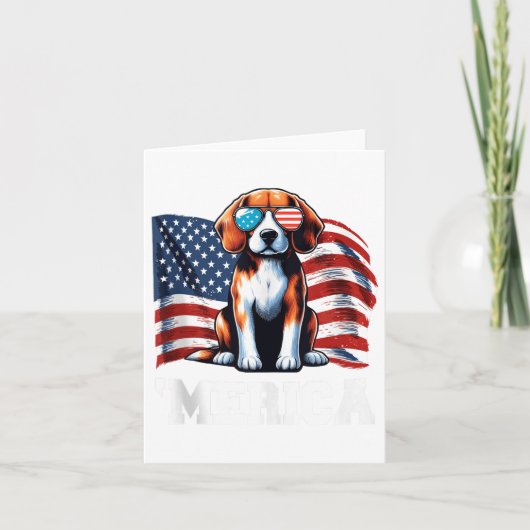 Vintager Beagle Merica Sungles Patriotic American  Karte (Vorderseite)