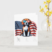 Vintager Beagle Merica Sungles Patriotic American  Karte (Gelbe Blume)
