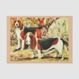 Vintager Beagle und Waschbecken Seidenpapier