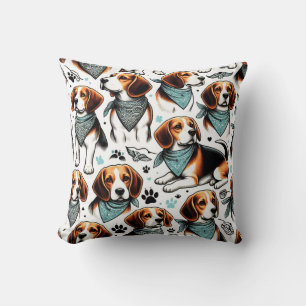 Vintager Beagle Welpe nahtlos Kissen