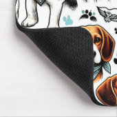 Vintager Beagle Welpe nahtlos Mousepad (Ecke)