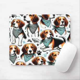 Vintager Beagle Welpe nahtlos Mousepad