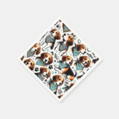 Vintager Beagle Welpe nahtlos Serviette (Ecke)
